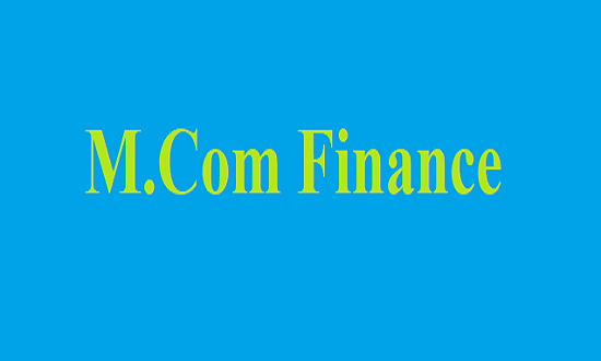 M.Com Finance